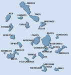 Map of Cyclades Islands