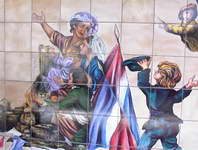 a Mural at Bastille Metro